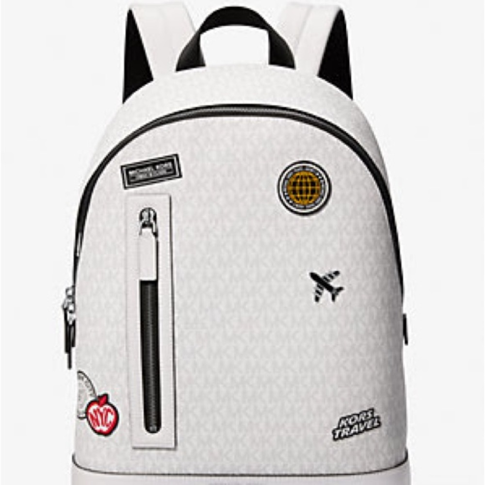 Michael Kors White Backpack with Black Accents